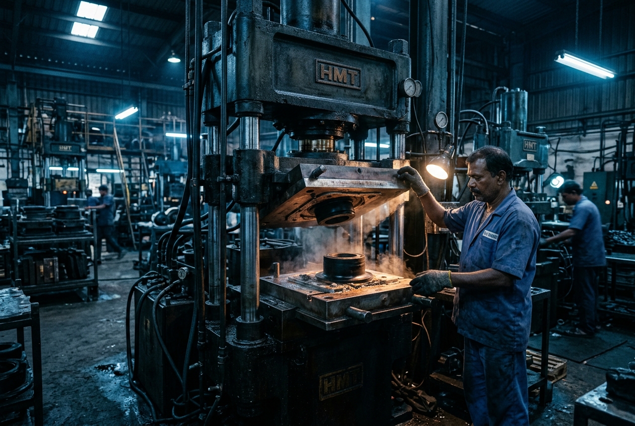 Hydraulic compression molding press